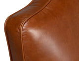 Elite French Brown Leather Club Chair Club Chairs LOOMLAN By Sarreid