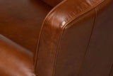 Elite French Swivel Brown Leather Club Chair Club Chairs LOOMLAN By Sarreid