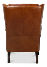 Elite Wing Lounge Leather Accent Chair Accent Chairs LOOMLAN By Sarreid