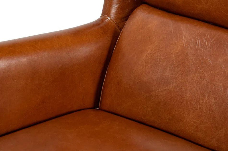 Elite Wing Lounge Leather Accent Chair Accent Chairs LOOMLAN By Sarreid