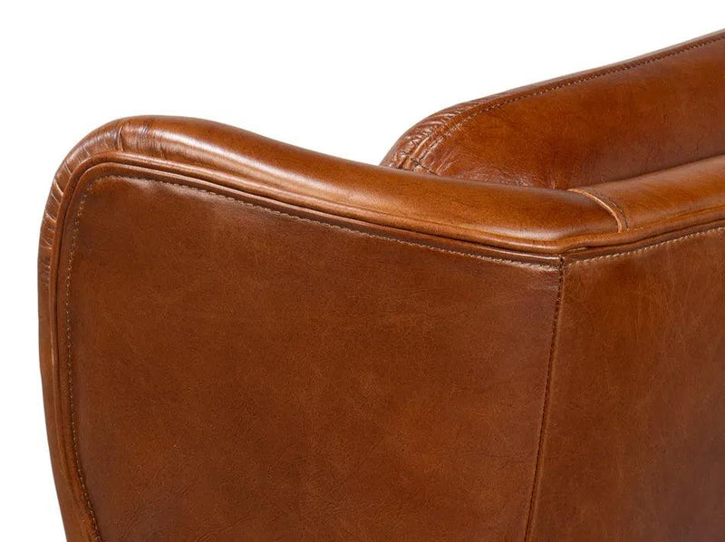 Elite Wing Lounge Leather Accent Chair Accent Chairs LOOMLAN By Sarreid