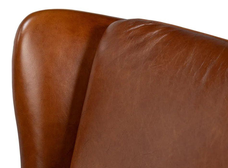 Elite Wing Lounge Leather Accent Chair Accent Chairs LOOMLAN By Sarreid