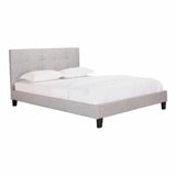 Eliza Performance Fabric Upholstered Light Grey Bed Beds LOOMLAN By Moe's Home