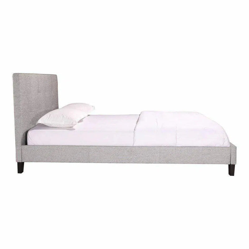 Eliza Performance Fabric Upholstered Light Grey Bed Beds LOOMLAN By Moe's Home