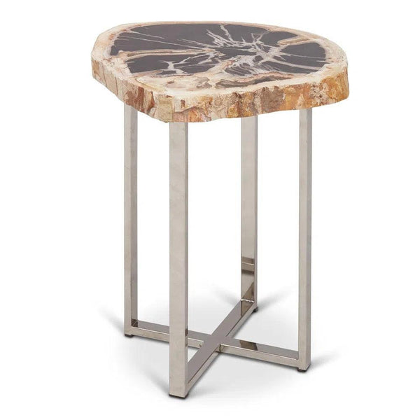 Eliza Wood Geometric End Table Side Tables LOOMLAN By Urbia