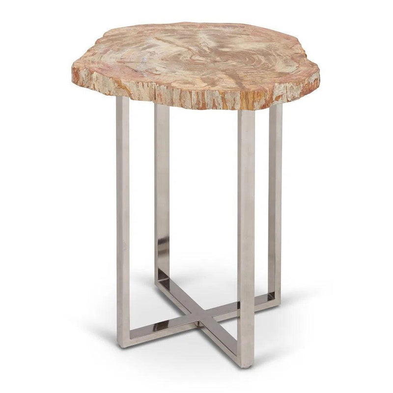 Eliza Wood Geometric End Table Side Tables LOOMLAN By Urbia