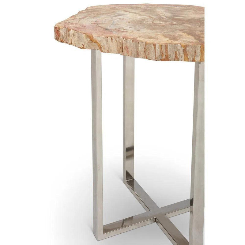 Eliza Wood Geometric End Table Side Tables LOOMLAN By Urbia