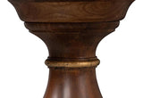 Elizabeth Mango Wood Reddish Brown Round End Table Side Tables LOOMLAN By Sarreid