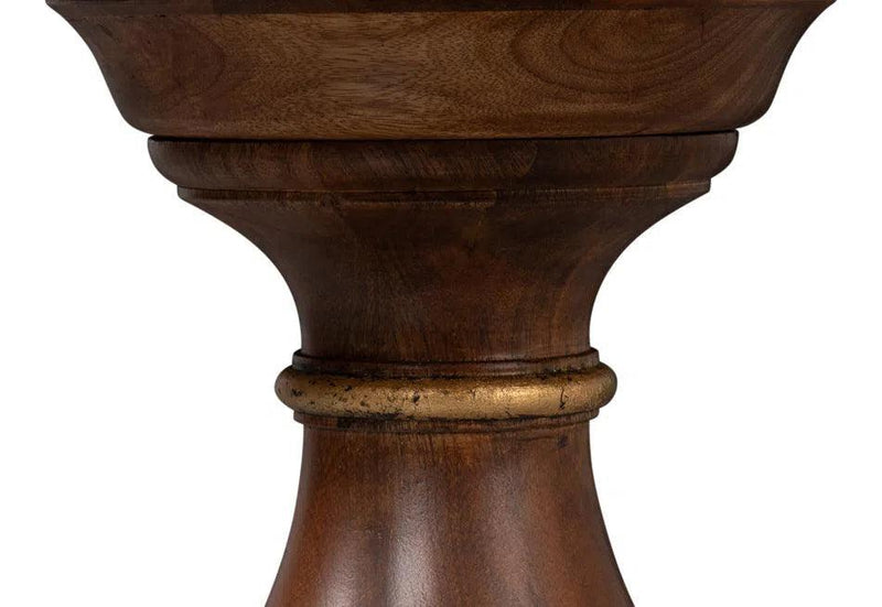 Elizabeth Mango Wood Reddish Brown Round End Table Side Tables LOOMLAN By Sarreid