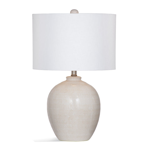 Ellen Ceramic White Table Lamp Table Lamps LOOMLAN By Bassett Mirror
