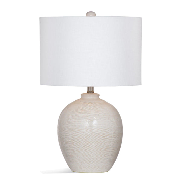 Ellen Ceramic White Table Lamp Table Lamps LOOMLAN By Bassett Mirror