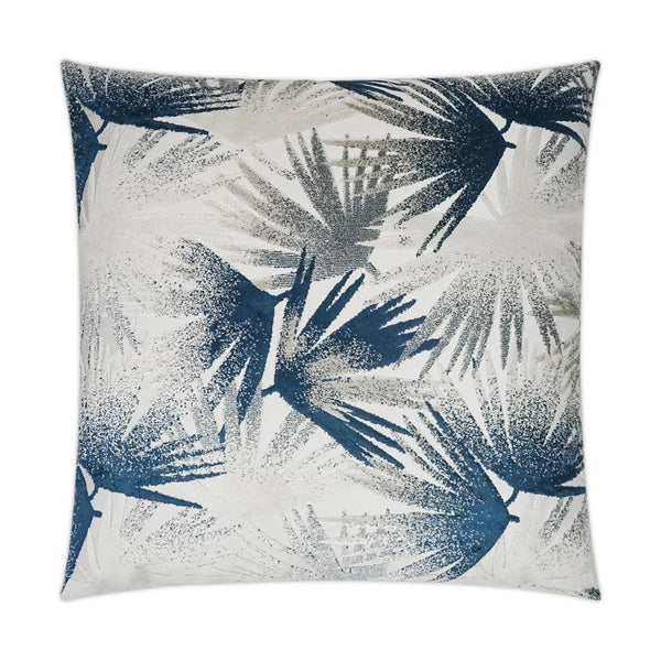 Ellendale Beach Floral Ivory Blue Large Throw Pillow With Insert Throw Pillows LOOMLAN By D.V. Kap