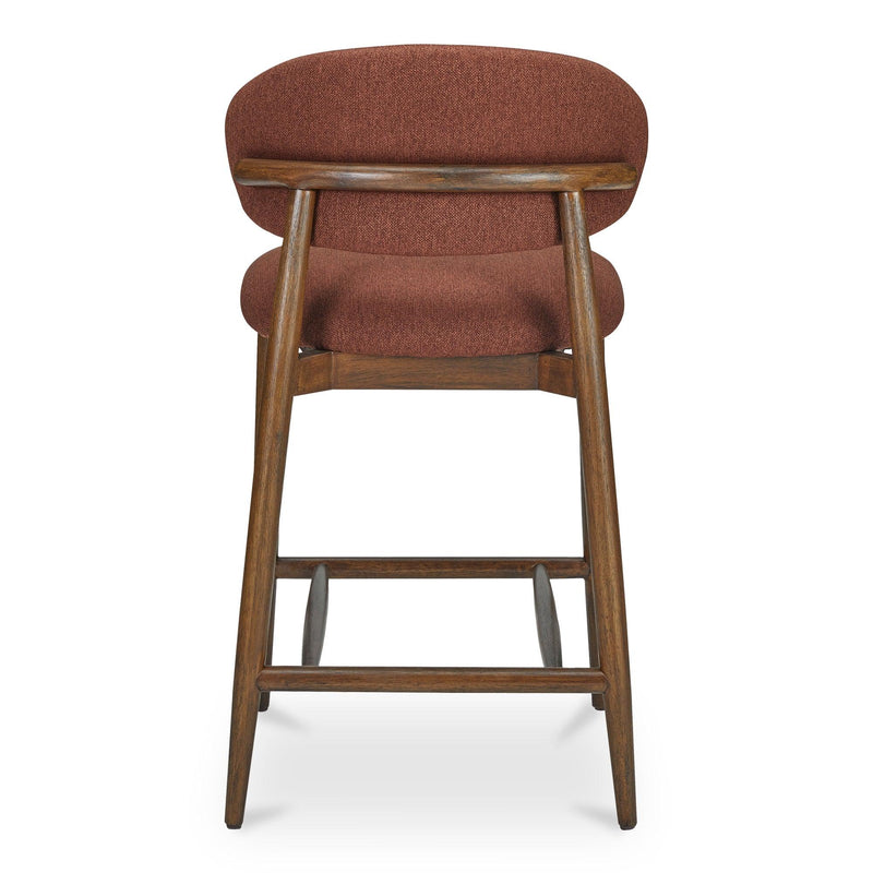 Ellie Polyester Upholstered Wood Frame Counter Stool Counter Stools LOOMLAN By Moe's Home