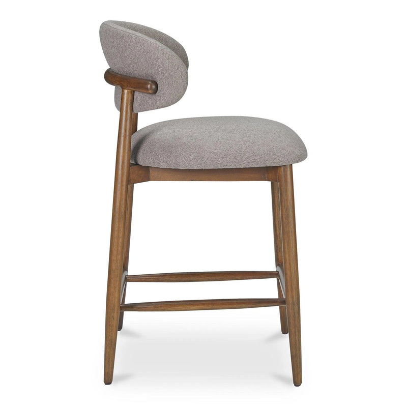 Ellie Polyester Upholstered Wood Frame Counter Stool Counter Stools LOOMLAN By Moe's Home