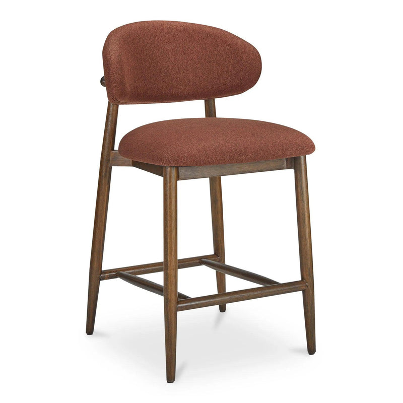 Ellie Polyester Upholstered Wood Frame Counter Stool Counter Stools LOOMLAN By Moe's Home