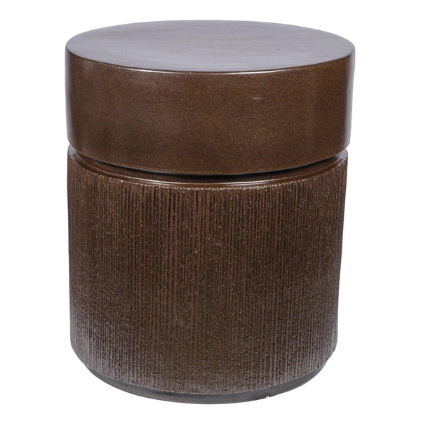 Ellipse Accent Table - Pyrite Brown Outdoor End Table Outdoor Side Tables LOOMLAN By Seasonal Living