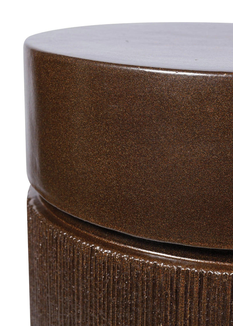 Ellipse Accent Table - Pyrite Brown Outdoor End Table Outdoor Side Tables LOOMLAN By Seasonal Living