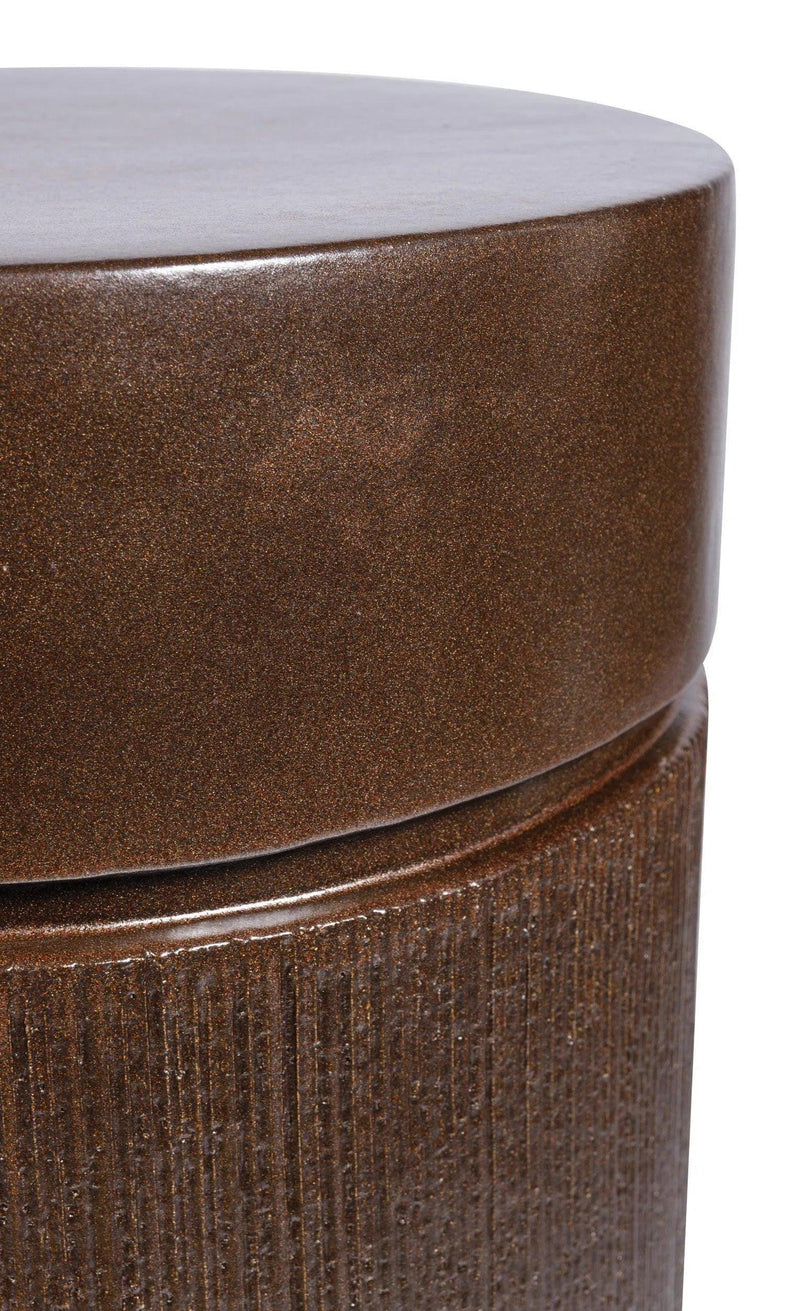 Ellipse Accent Table - Pyrite Brown Outdoor End Table Outdoor Side Tables LOOMLAN By Seasonal Living