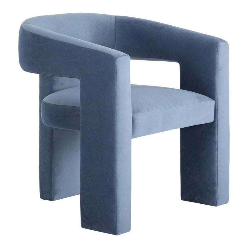 Elo Polyester and Plywood Blue Armless Chair Club Chairs LOOMLAN By Moe's Home