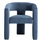 Elo Polyester and Plywood Blue Armless Chair Club Chairs LOOMLAN By Moe's Home