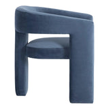 Elo Polyester and Plywood Blue Armless Chair Club Chairs LOOMLAN By Moe's Home