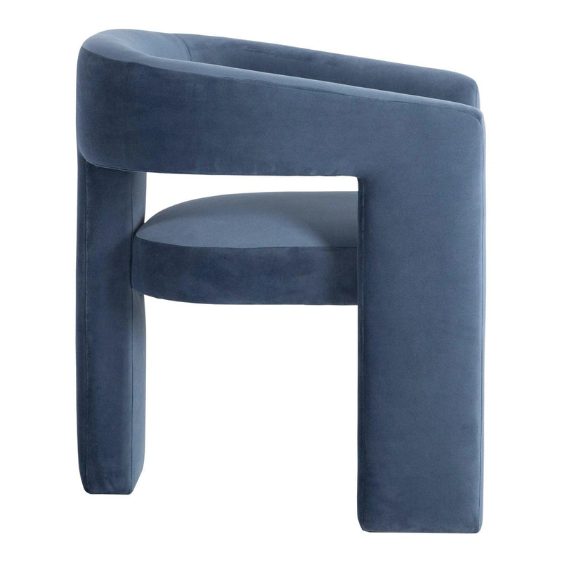 Elo Polyester and Plywood Blue Armless Chair Club Chairs LOOMLAN By Moe's Home