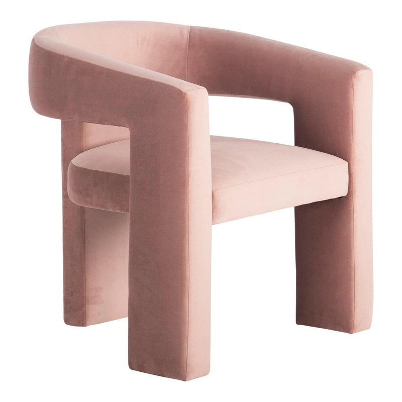 Elo Polyester and Plywood Pink Armless Chair Club Chairs LOOMLAN By Moe's Home