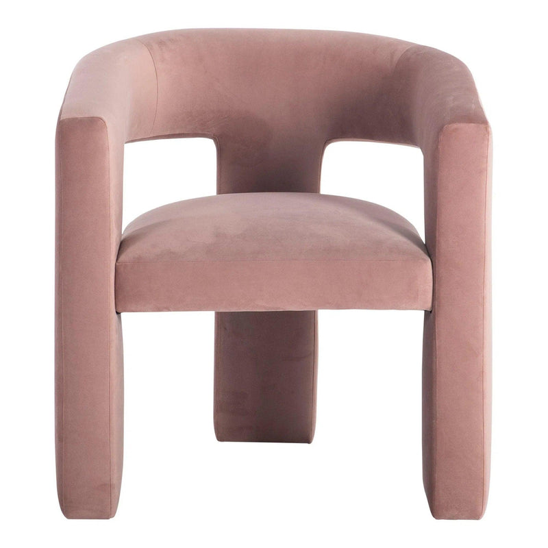 Elo Polyester and Plywood Pink Armless Chair Club Chairs LOOMLAN By Moe's Home