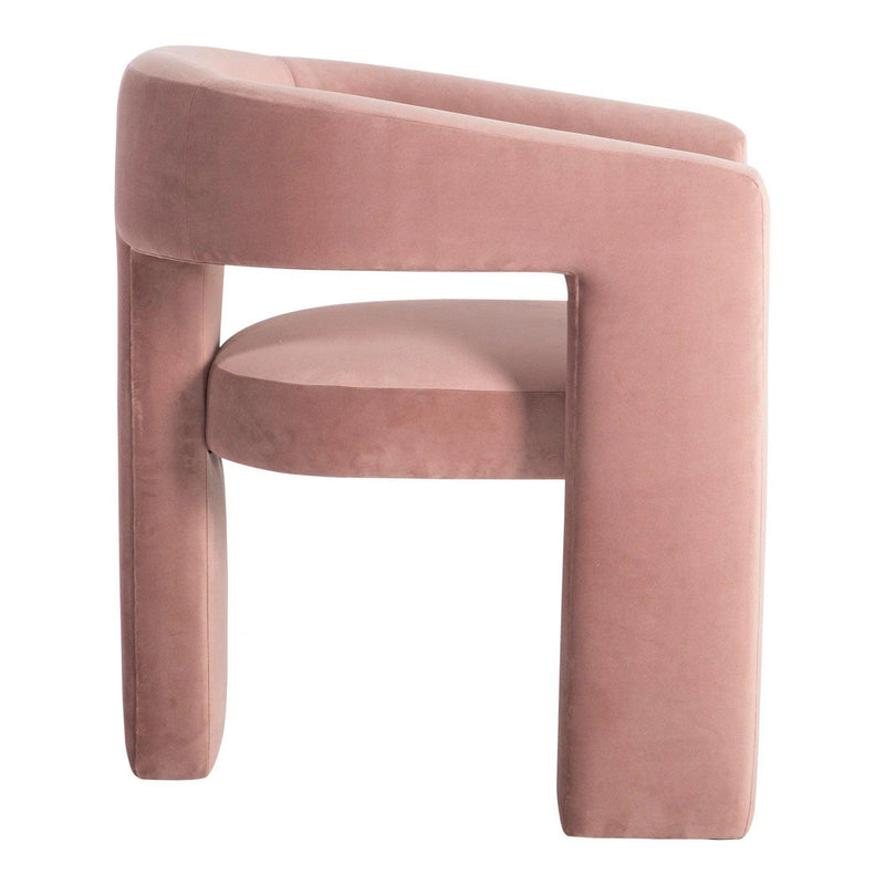 Elo Polyester and Plywood Pink Armless Chair Club Chairs LOOMLAN By Moe's Home