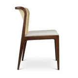 Eloa Fabric Upholstered Cane Armless Side Chair Dining Chairs LOOMLAN By Urbia