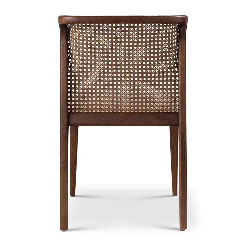 Eloa Fabric Upholstered Cane Armless Side Chair Dining Chairs LOOMLAN By Urbia