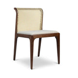 Eloa Fabric Upholstered Cane Armless Side Chair Dining Chairs LOOMLAN By Urbia