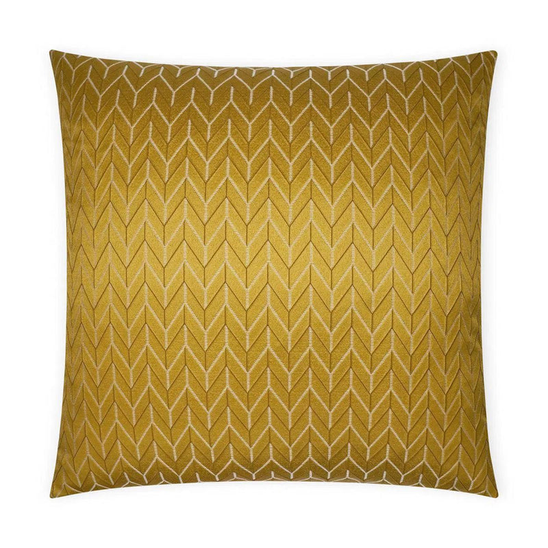 Elodie Gold Chevron Glam Yellow Gold Large Throw Pillow With Insert Throw Pillows LOOMLAN By D.V. Kap