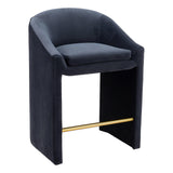 Emas Counter Stool Midnight Gray Counter Stools LOOMLAN By Zuo Modern