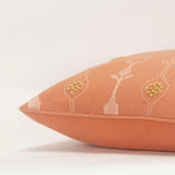 Embroidered Botanical Orange Couch Pillow With Insert Throw Pillows LOOMLAN By LOOMLAN