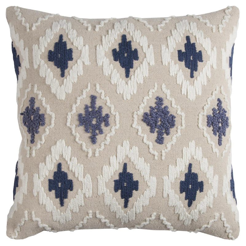 Embroidered Ikat Throw Pillow With Down Insert Throw Pillows LOOMLAN By LOOMLAN