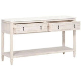 Emerie 2-Drawer Entry Console White Wash Pine White Quartz Console Tables LOOMLAN By Essentials For Living