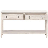 Emerie 2-Drawer Entry Console White Wash Pine White Quartz Console Tables LOOMLAN By Essentials For Living