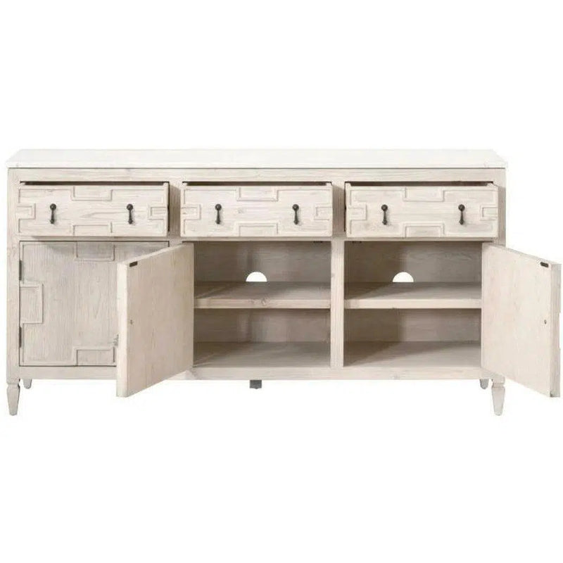 Emerie Media Sideboard White Wash Pine White Quartz Sideboards LOOMLAN By Essentials For Living