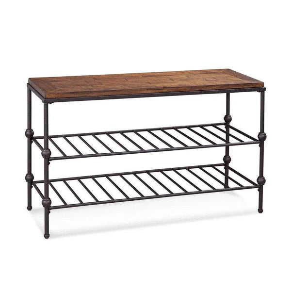 Emery Pine and Metal Brown Rectangular Console Table Console Tables LOOMLAN By Bassett Mirror