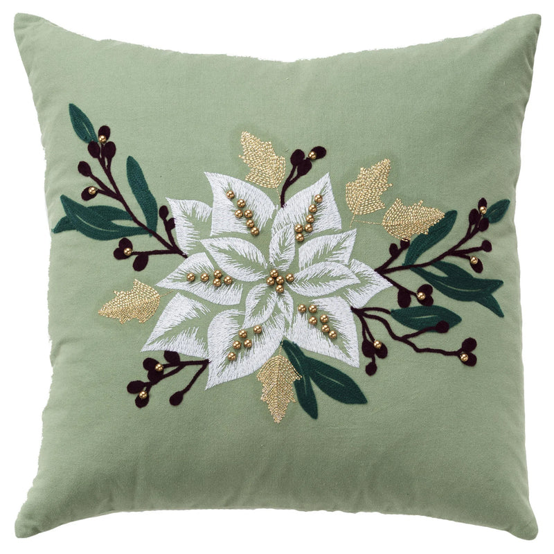 Emily Embroided Floral Decorative Pillows For Bed Throw Pillows LOOMLAN By LOOMLAN