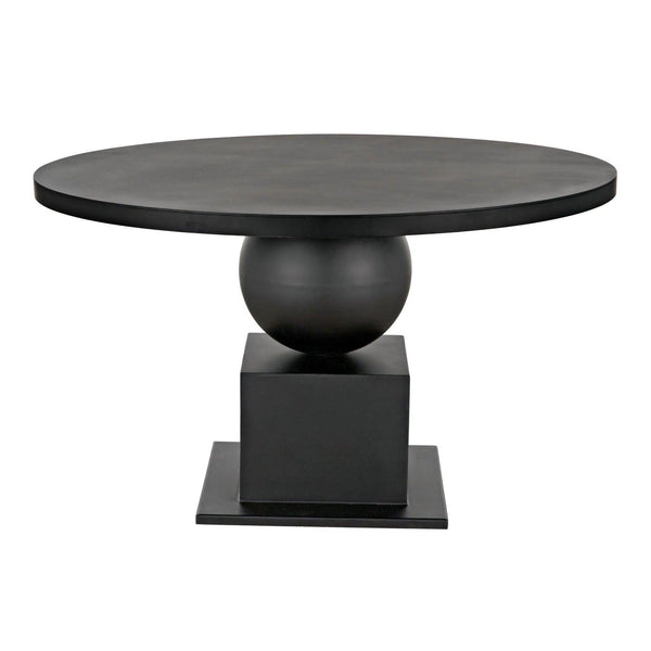 Emira Dining Table, Black Metal Dining Tables LOOMLAN By Noir