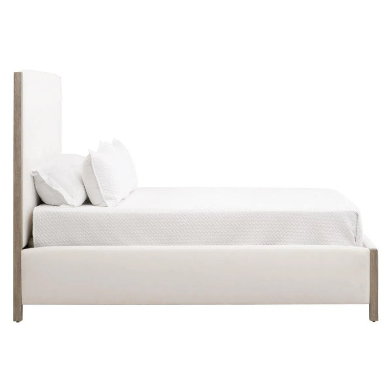 Emmett Performance Fabric Upholstered White Bed Beds LOOMLAN By Essentials For Living