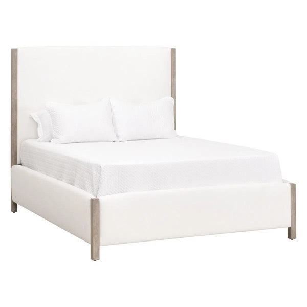 Emmett Performance Fabric Upholstered White Bed Beds LOOMLAN By Essentials For Living