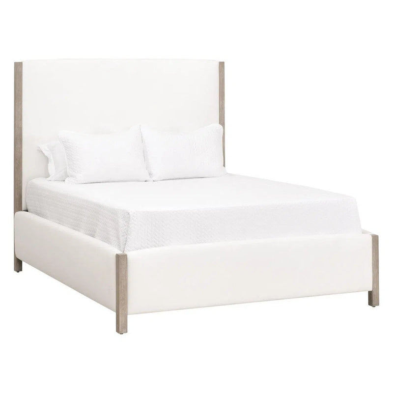 Emmett Performance Fabric Upholstered White Bed Beds LOOMLAN By Essentials For Living