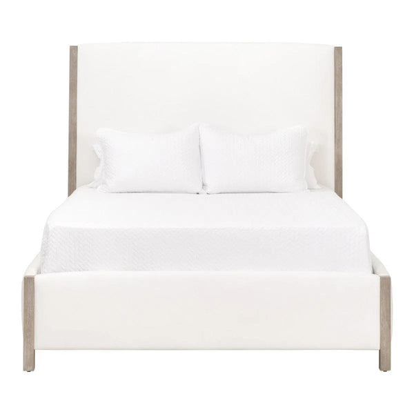 Emmett Performance Fabric Upholstered White Bed Beds LOOMLAN By Essentials For Living