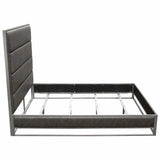 Empire Weathered Grey Leather Bed Frame Beds LOOMLAN By Diamond Sofa