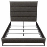 Empire Weathered Grey Leather Bed Frame Beds LOOMLAN By Diamond Sofa