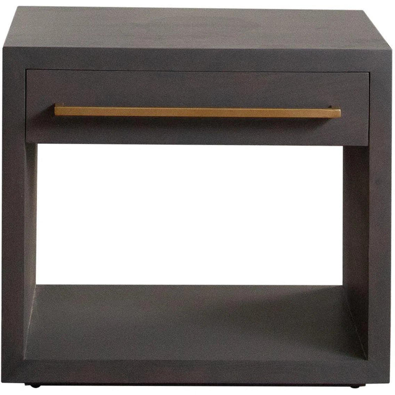 Encore Solid Mango Wood 1-Drawer End Table in Grey Oak Finish Side Tables LOOMLAN By Diamond Sofa