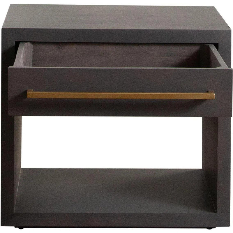 Encore Solid Mango Wood 1-Drawer End Table in Grey Oak Finish Side Tables LOOMLAN By Diamond Sofa